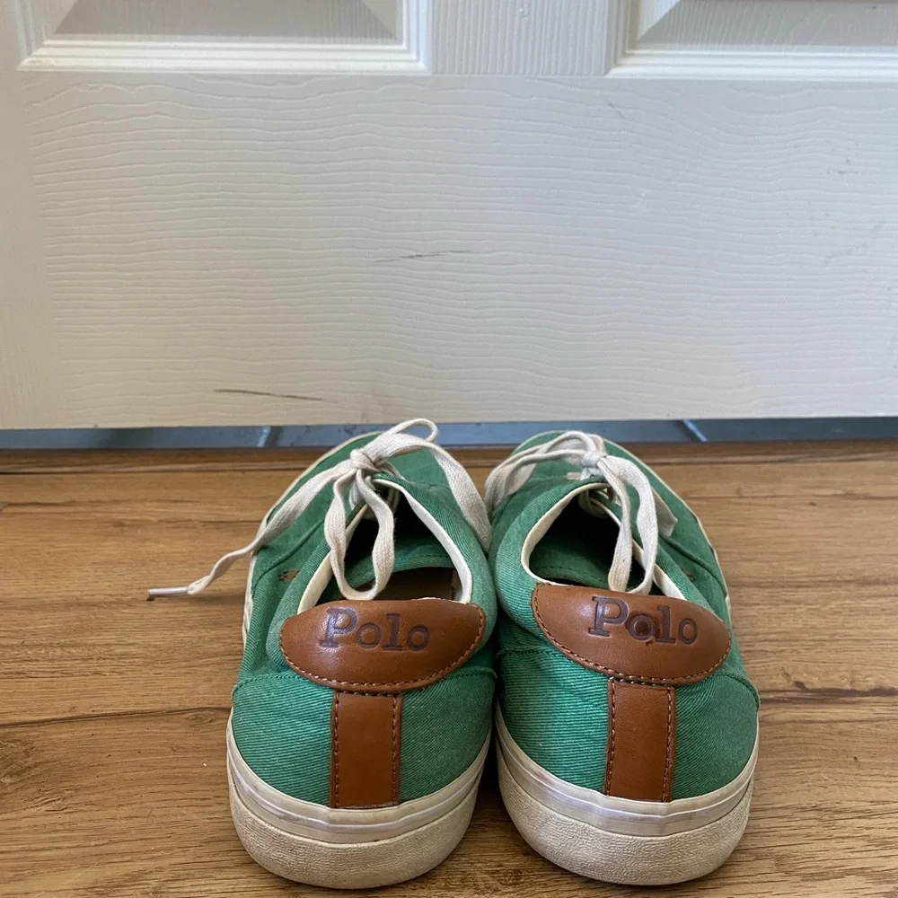 Ralph Lauren Green Canvas Boat Shoes - Size 10